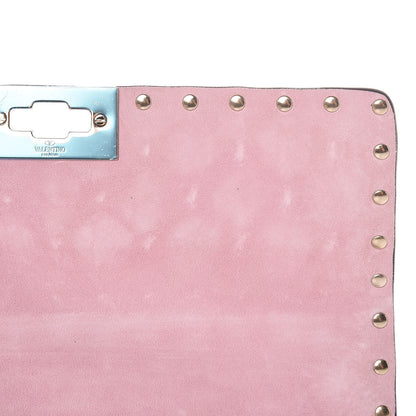 Valentino Garavani Craquele Nappa Medium Rockstud Spike Shoulder Bag Pink 9 of 11