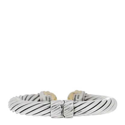 David Yurman DAVID YURMAN Sterling Silver 14K Yellow Gold 10mm Cable Classics Hinged Bracelet 2 of 3
