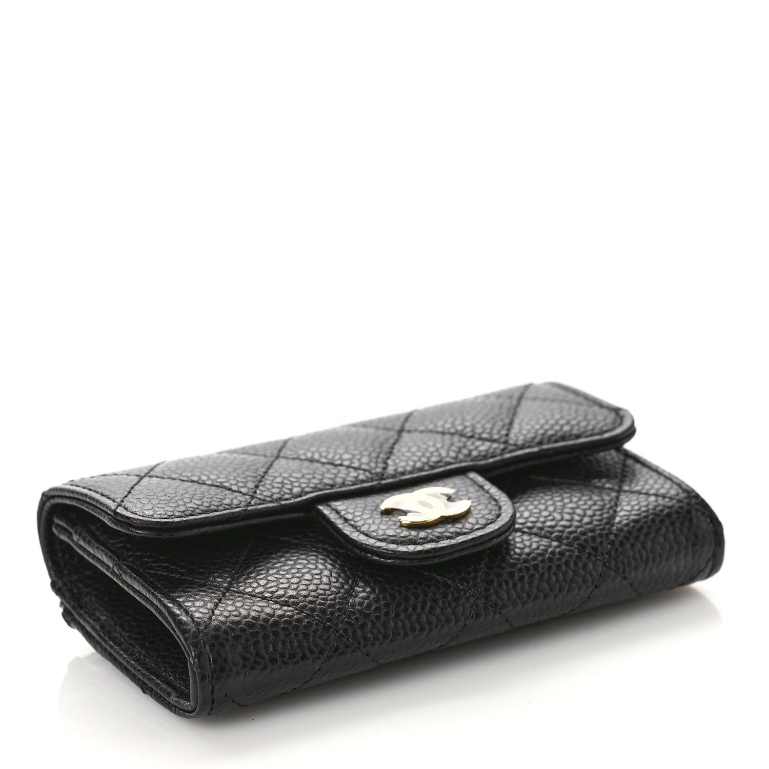 Chanel Caviar Quilted Flap Card Holder Wallet Black 4 of 10