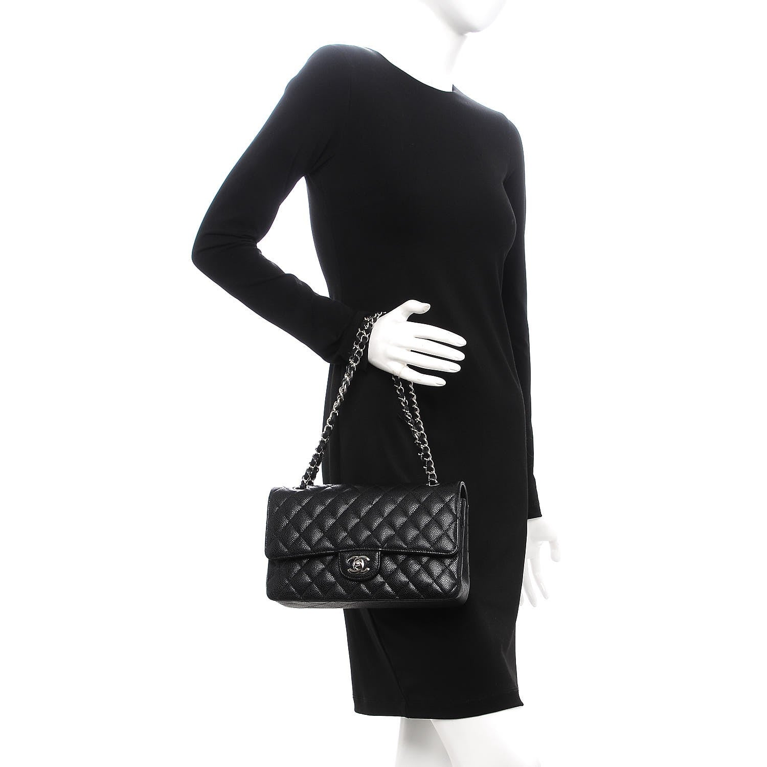 Chanel Caviar Quilted Medium Double Flap Black 3 of 10