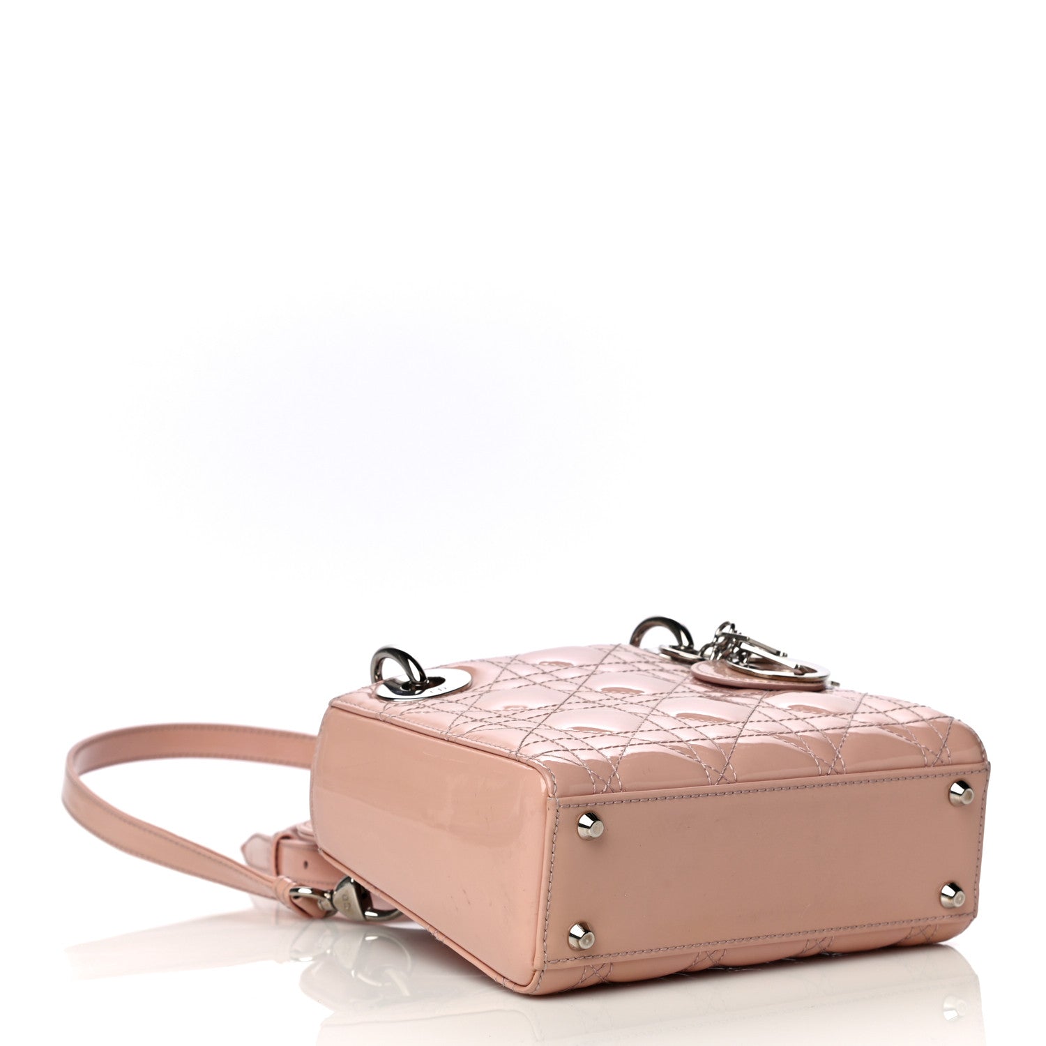 Christian Dior Patent Cannage Mini Lady Dior Light Pink 4 of 22