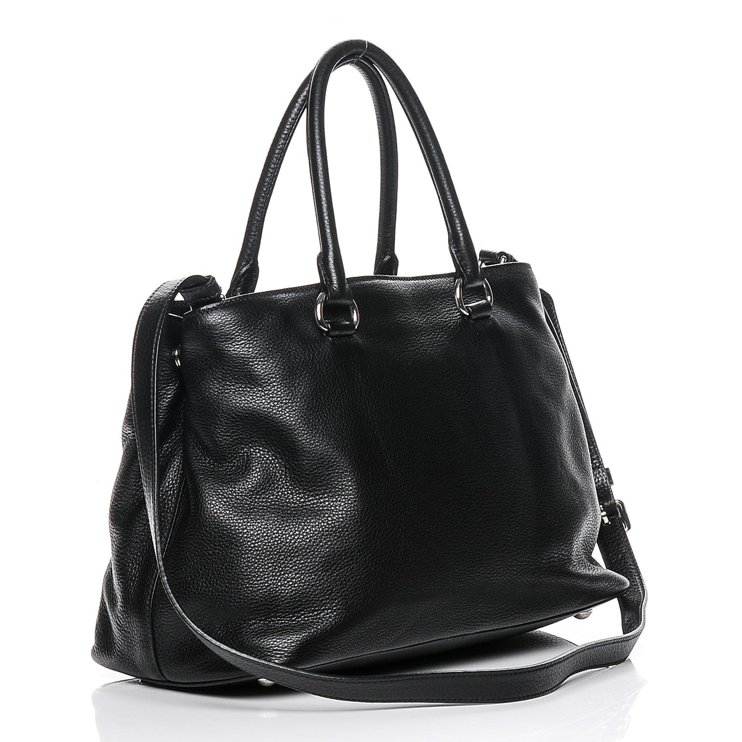 Prada Vitello Daino Tote Nero Black 3 of 5