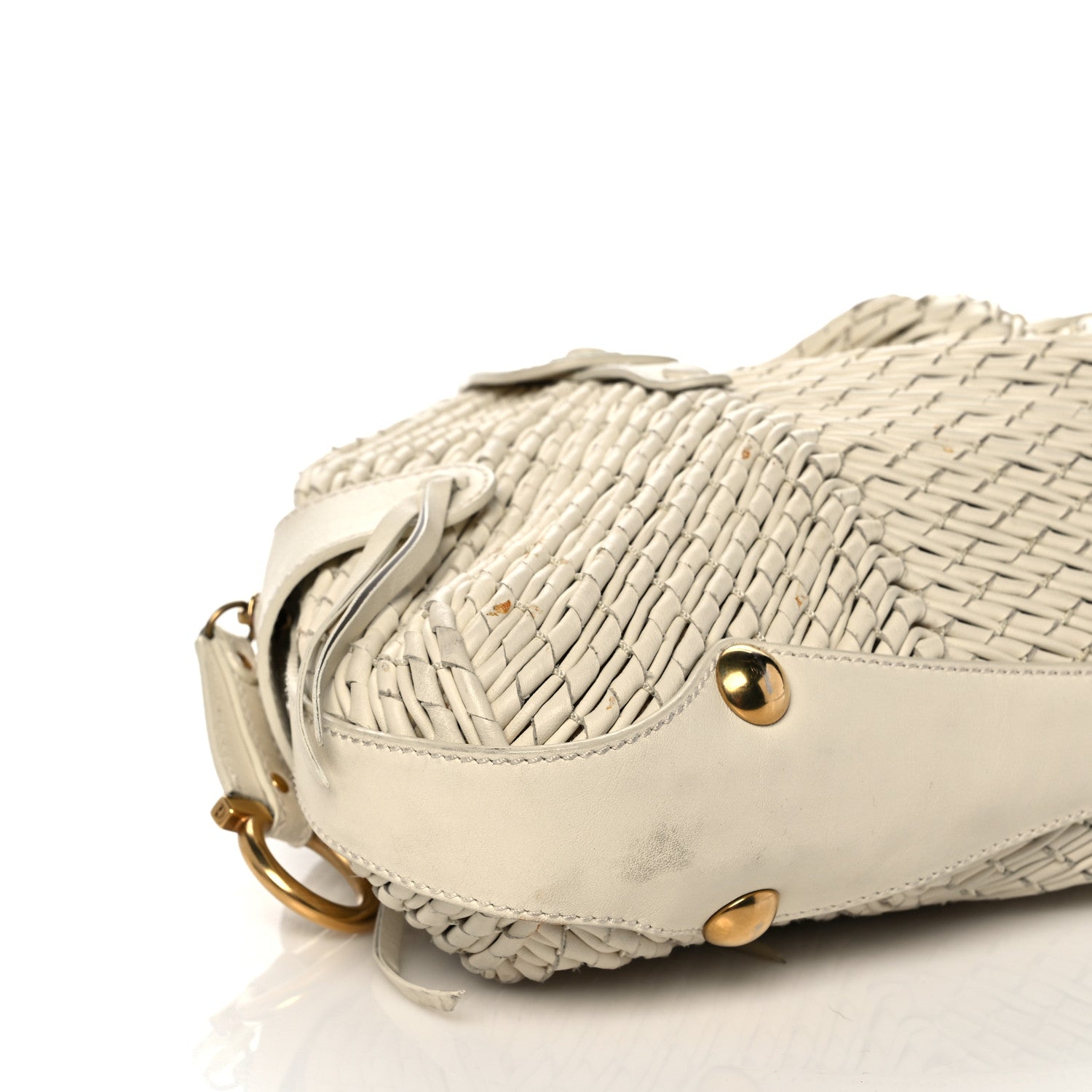 Salvatore Ferragamo Woven Calfskin Satchel White 5 of 17