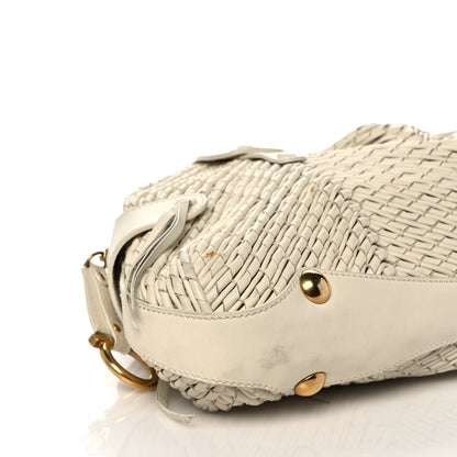 Salvatore Ferragamo Woven Calfskin Satchel White 5 of 17