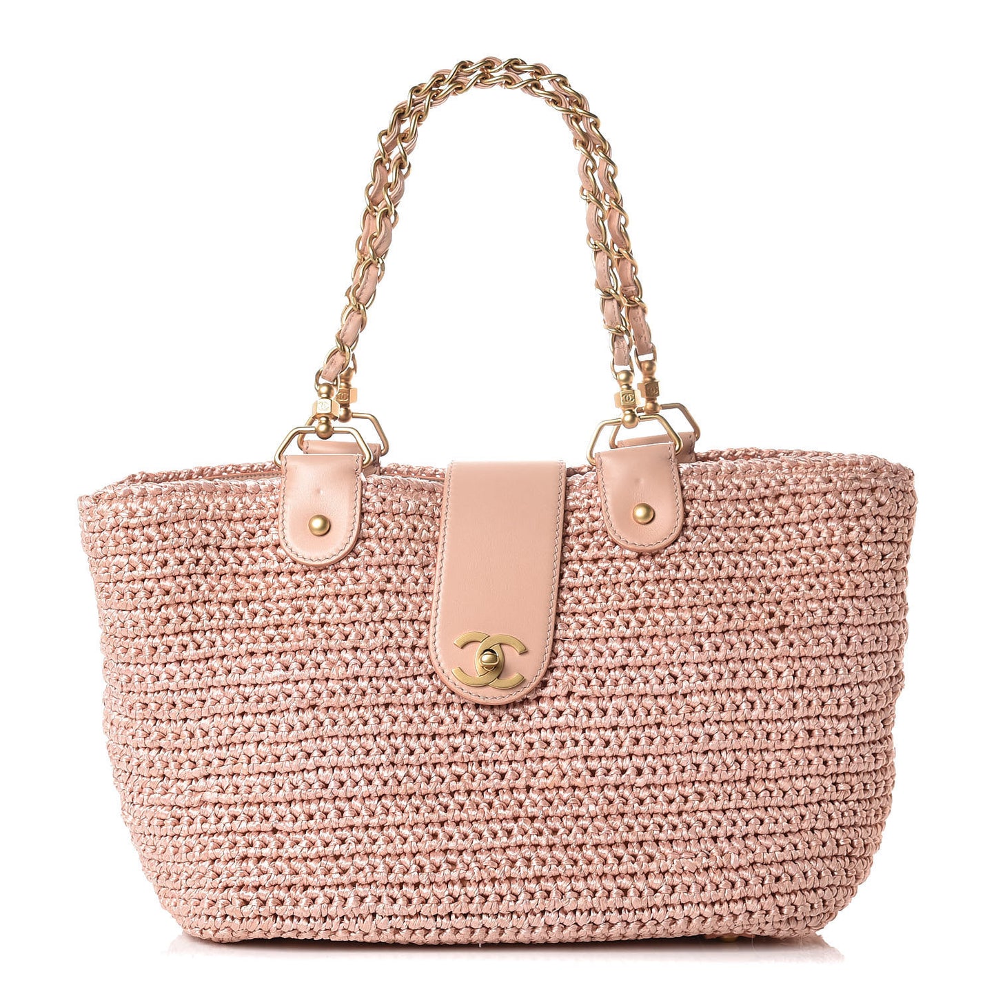 Straw Raffia Tote Pink
