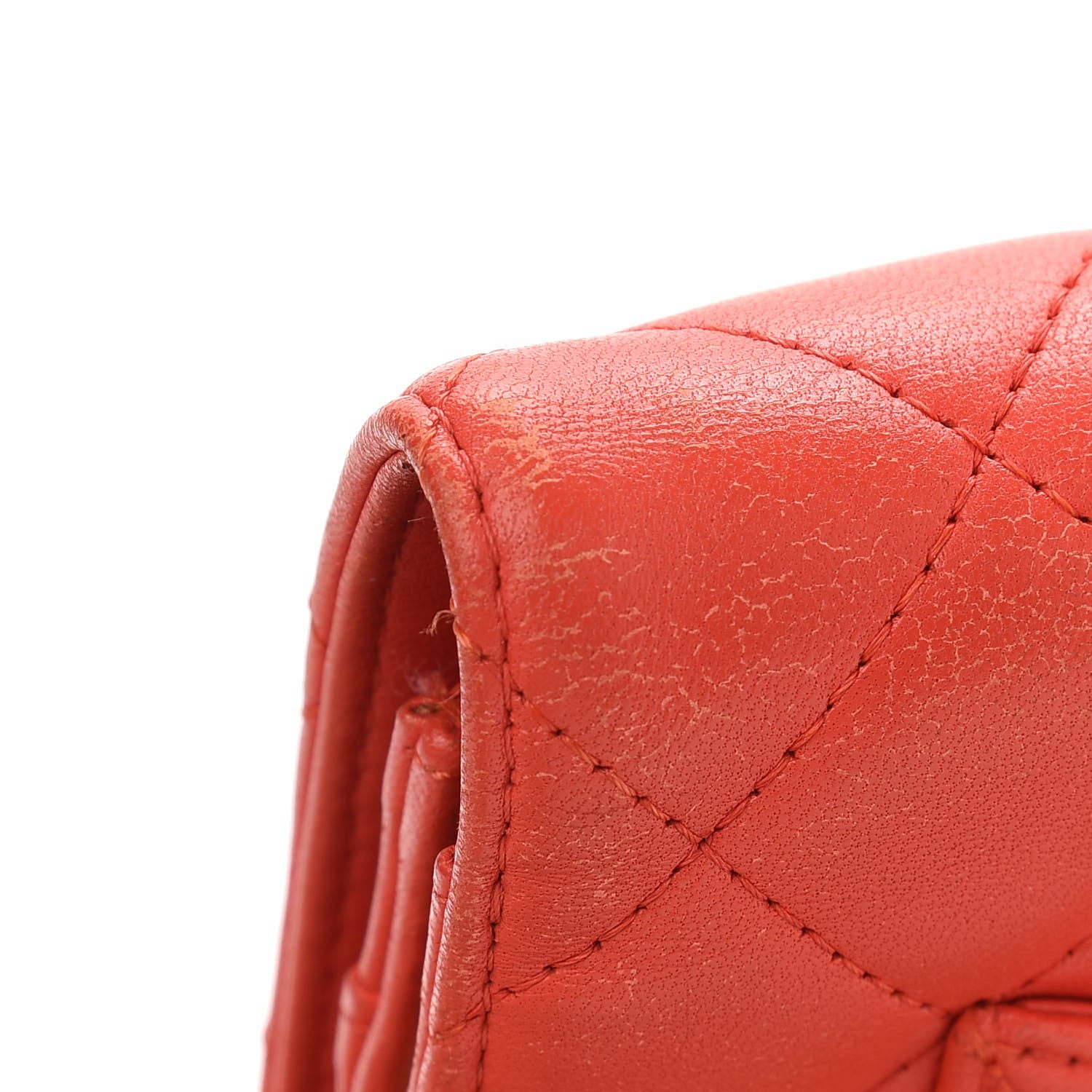 Chanel Lambskin Quilted Wallet On Chain WOC Red 12 of 13