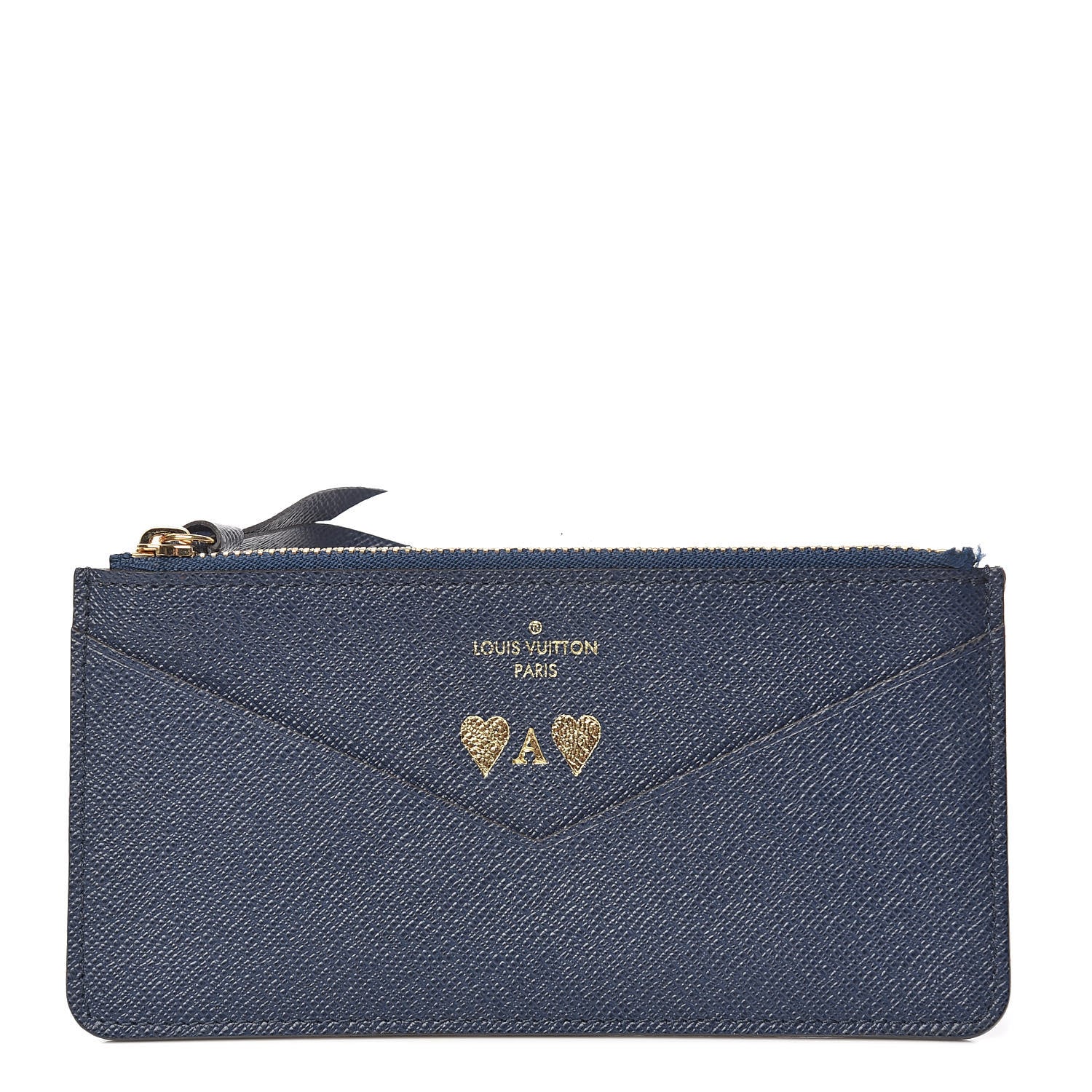 Louis Vuitton Calfskin Jeanne Wallet Zippered Insert Dark Blue 1 of 6
