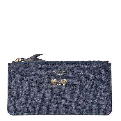 Louis Vuitton Calfskin Jeanne Wallet Zippered Insert Dark Blue 1 of 6