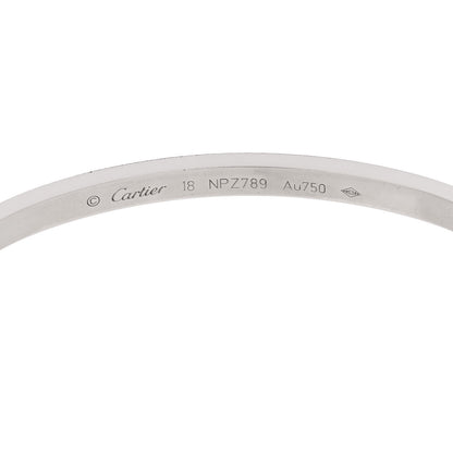 Cartier 18K White Gold Small LOVE Bracelet 18 6 of 8