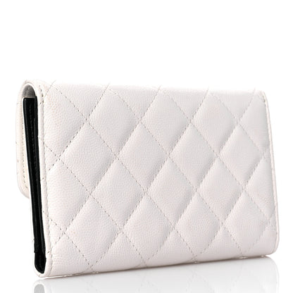 Chanel Caviar Quilted My Everything Flap Wallet White 3 of 9