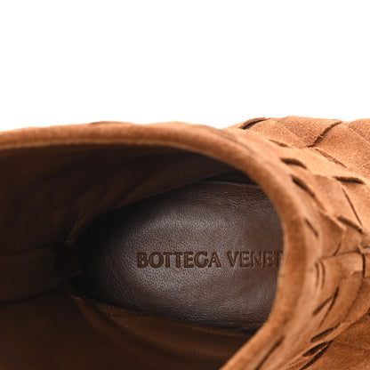 Bottega Veneta Suede Intrecciato Atomic Mid Heel Ankle 40 Caramel 8 of 8