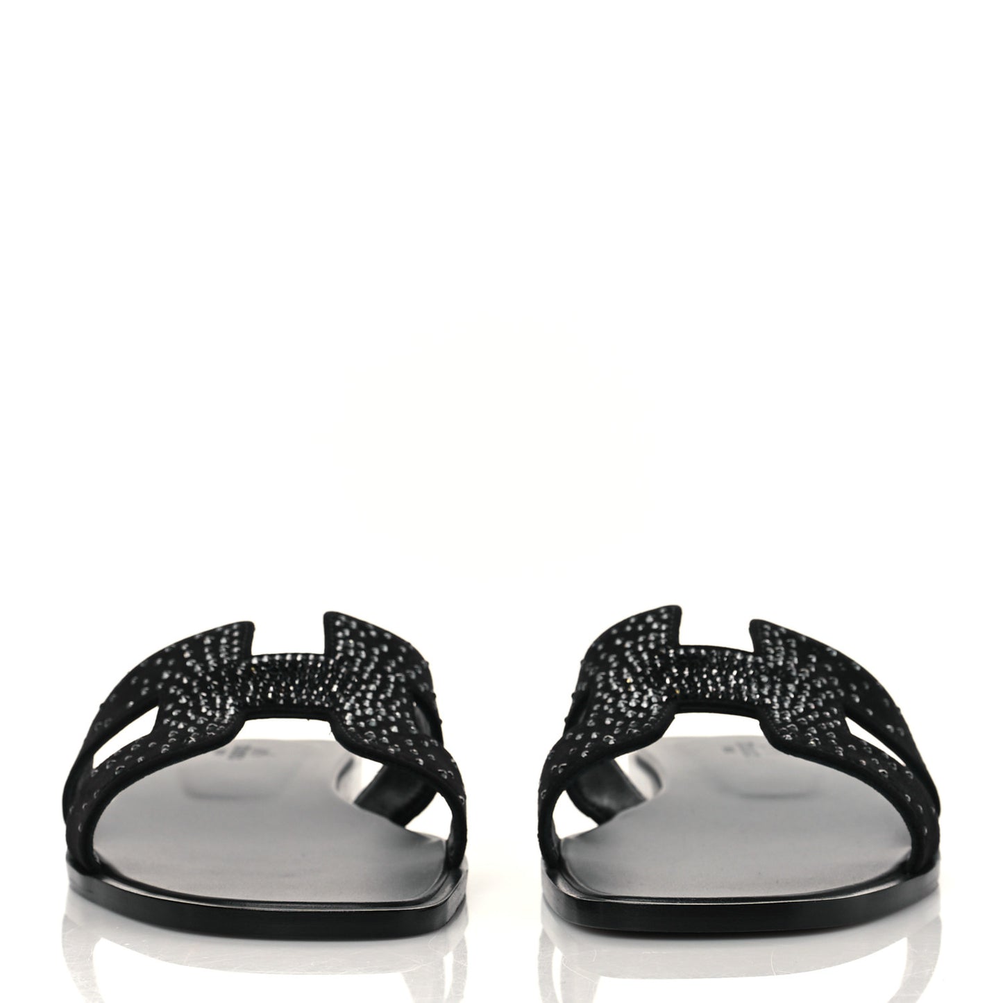 Goatskin Crystal Oran Sandals 40 Black
