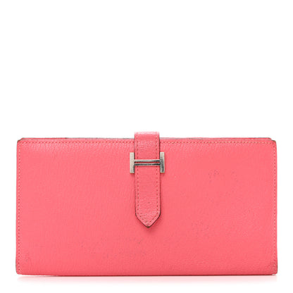 Hermes Chèvre Mysore Bearn Gusset Wallet Rose Lipstick 1 of 16