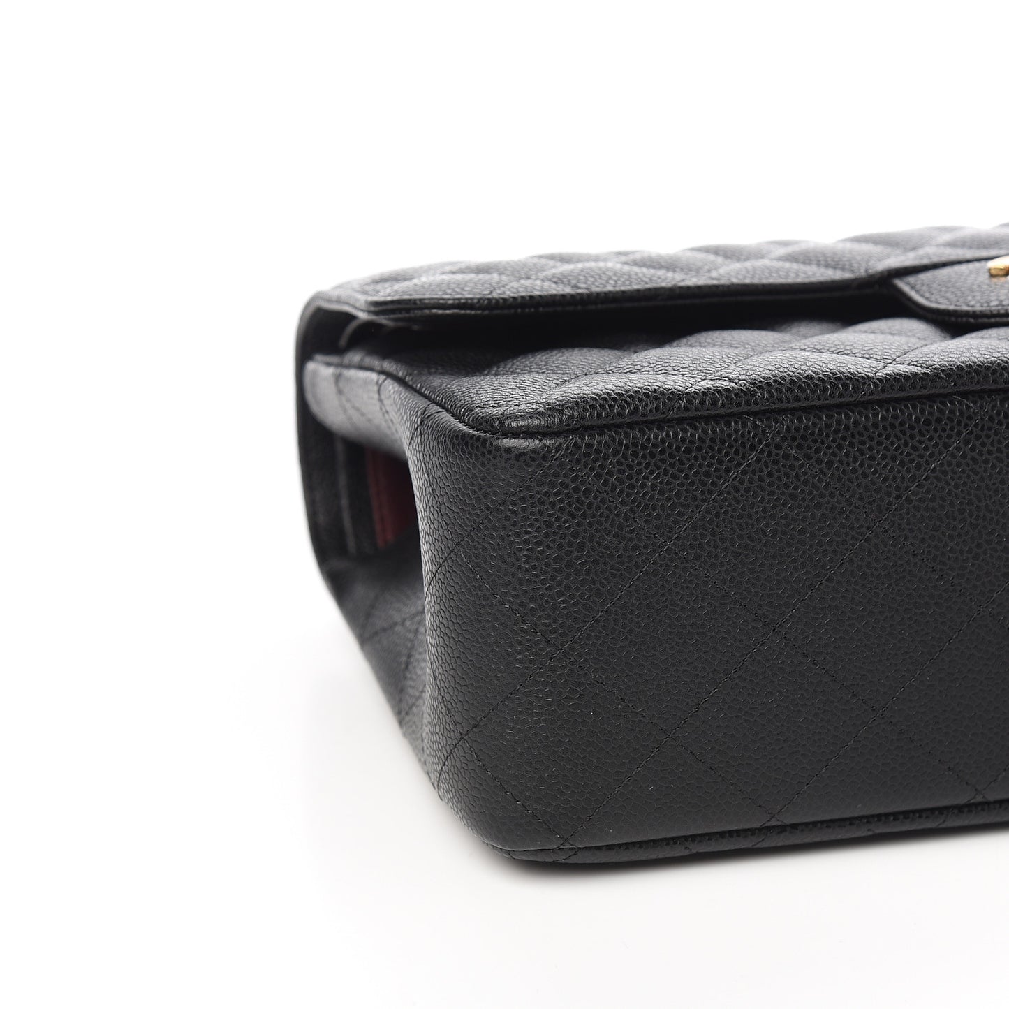 Caviar Quilted Jumbo Double Flap Black
