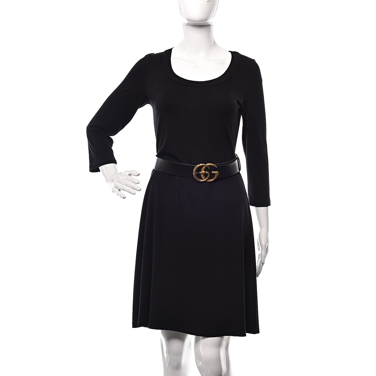 Gucci Faded Calfskin Snake Double G 40mm Belt 85 34 Black 2 of 8