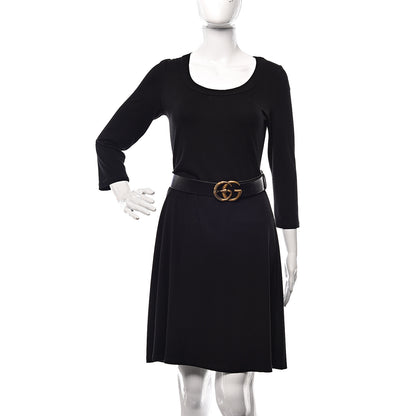 Gucci Faded Calfskin Snake Double G 40mm Belt 85 34 Black 2 of 8