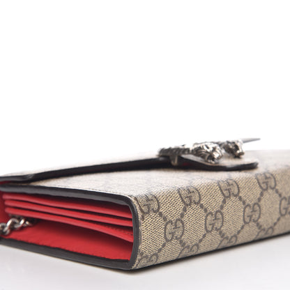 Gucci GG Supreme Monogram Mini Dionysus Chain Wallet Beige Vulcanic Red 8 of 10