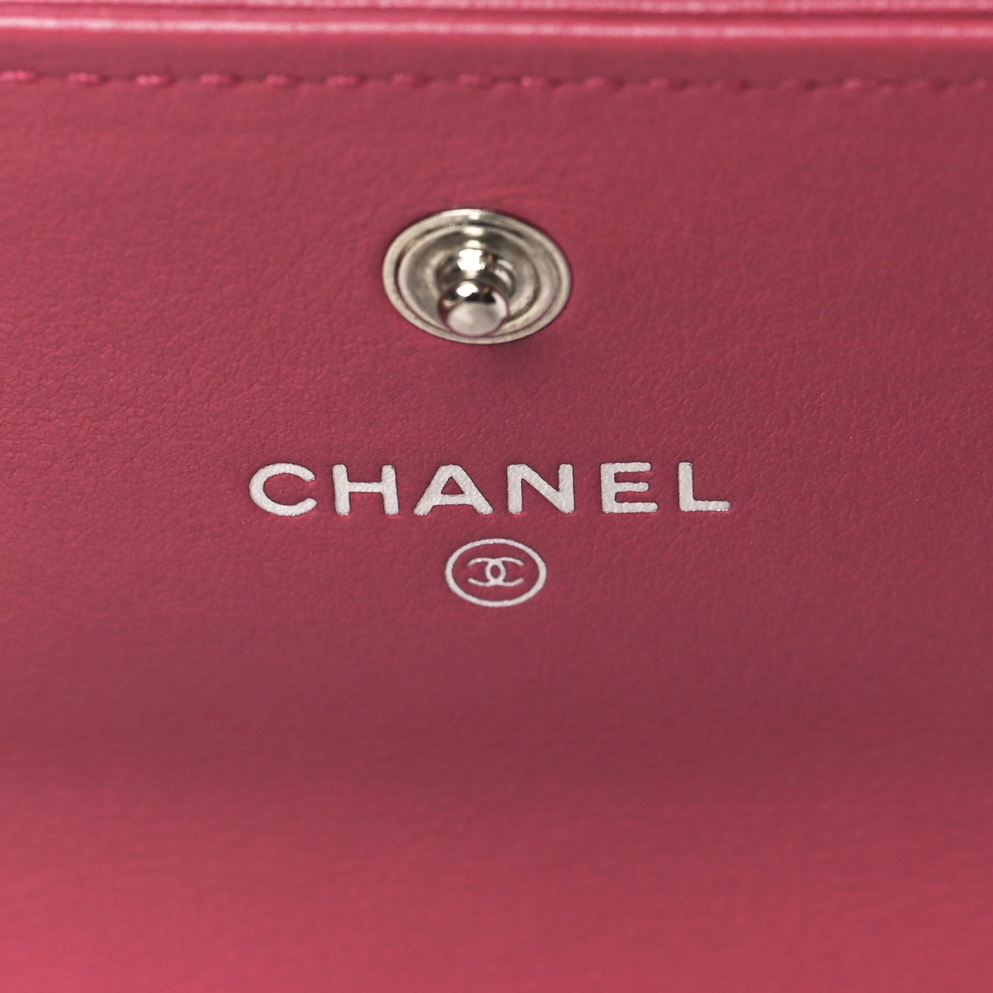 Lambskin Embossed Camellia Large Gusset Flap Wallet Pink