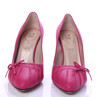 Gucci Nappa Bow High Heel Pumps 36 Bright Fuxia 2 of 10