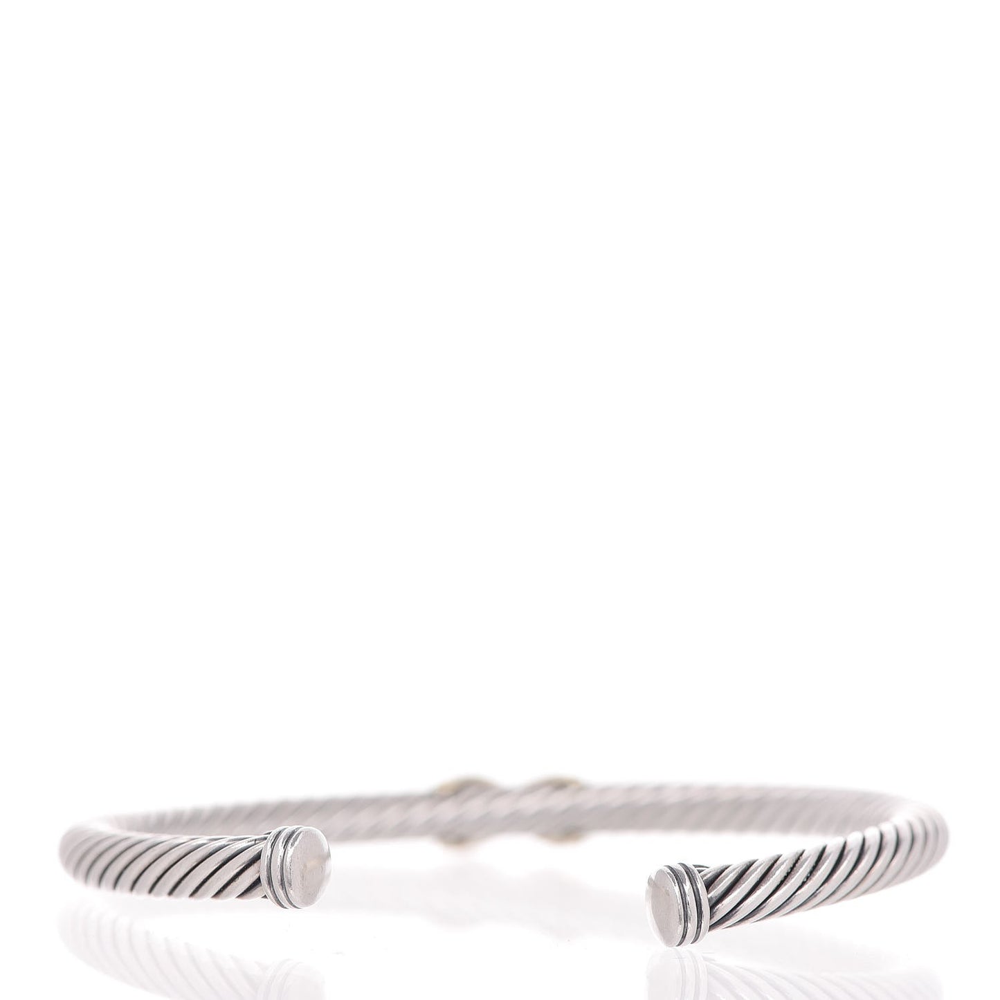 Sterling Silver 14K Yellow Gold 5mm X Station Cable Bracelet