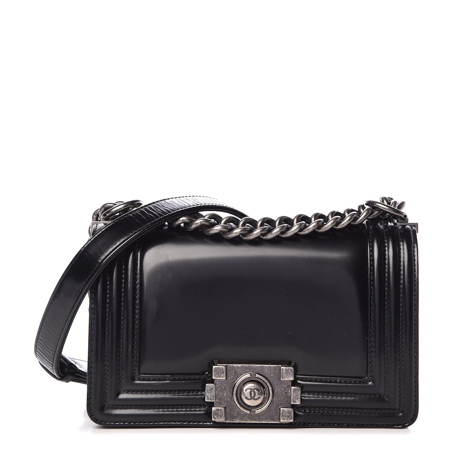 Chanel Glazed Calfskin Small Boy Flap Black 1 of 13