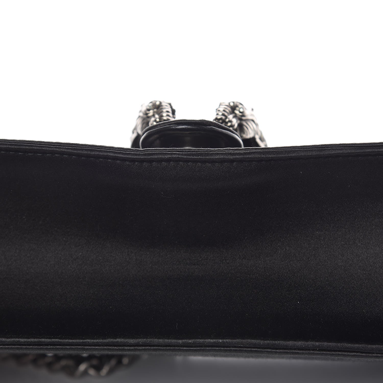 Gucci Satin Silk Crystal Small Dionysus Shoulder Bag Black Black Diamond 7 of 12