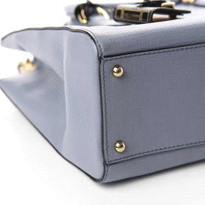 Dolce & Gabbana Textured Calfskin Clara Tote Light Blue 6 of 9
