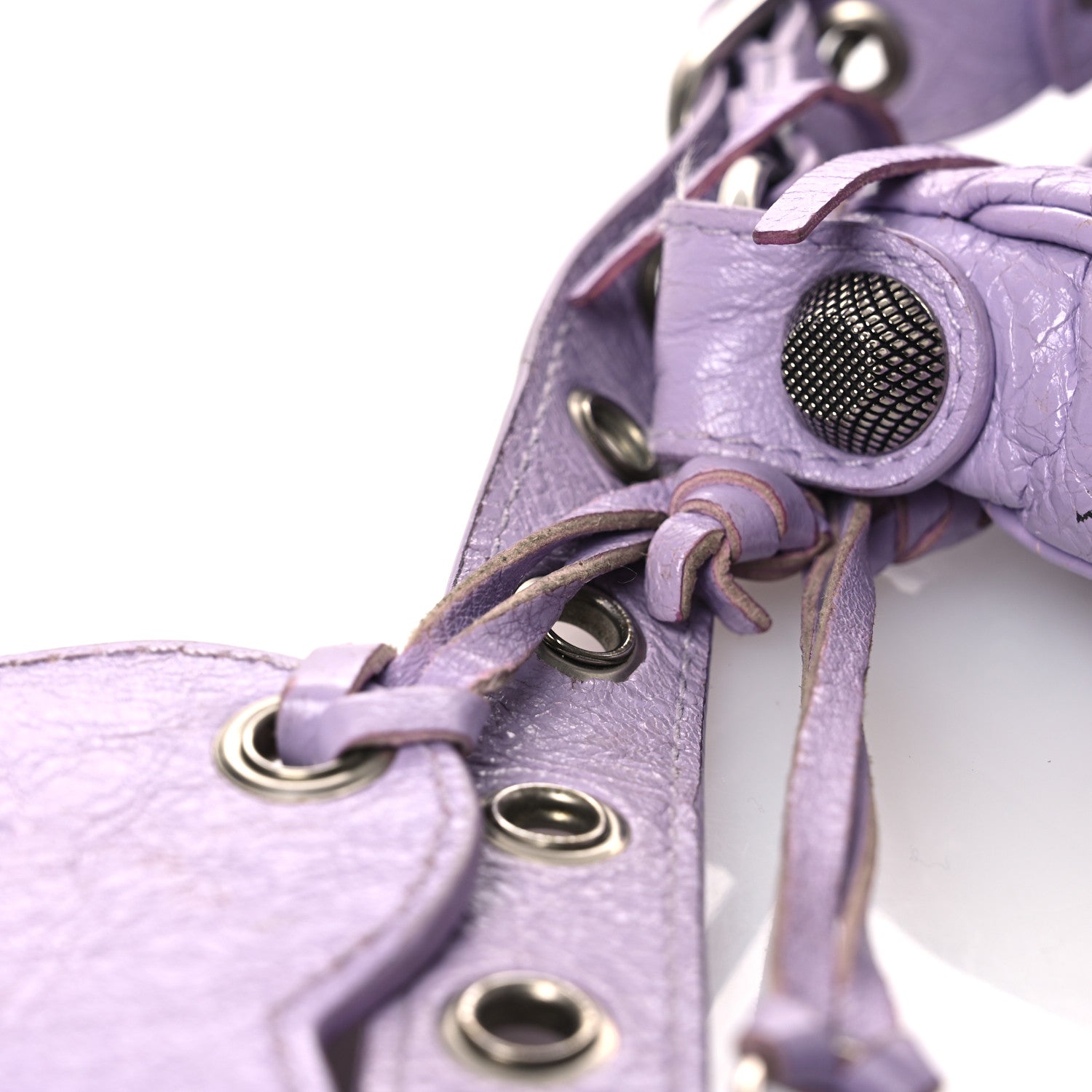 Balenciaga Extra Supple Calfskin Crocodile Embossed Le Cagole Shoulder Bag XS Lilac 14 of 18