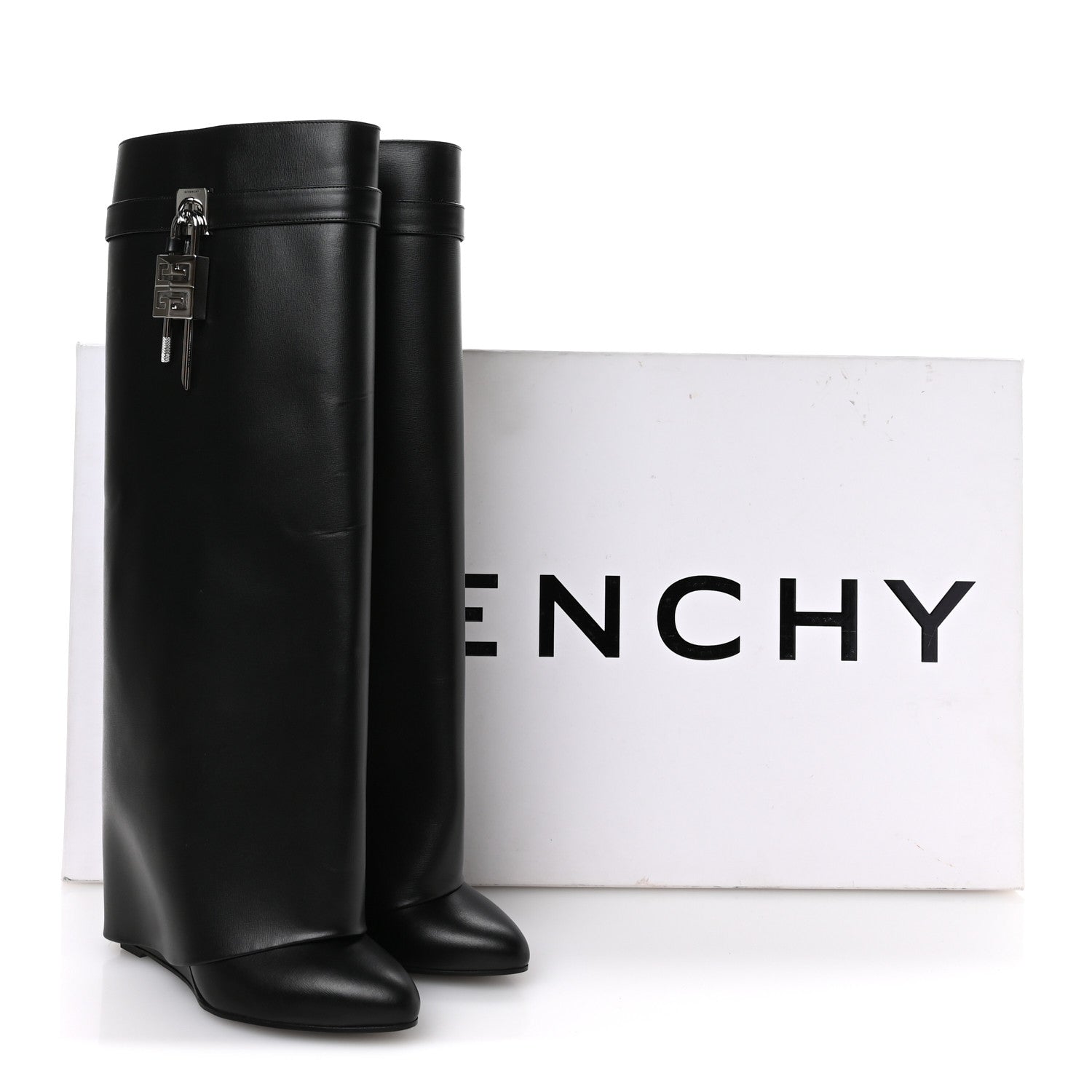 Givenchy Calfskin Shark Lock Wide Fit Pant Boots 37 Black 8 of 8