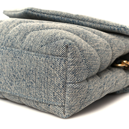 Saint Laurent Denim Y Quilted Monogram Toy Loulou Crossbody Bag Grey 11 of 11