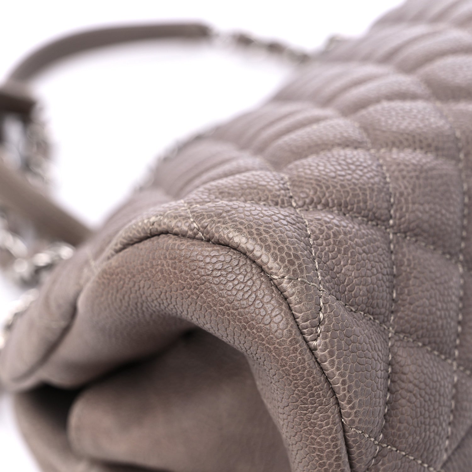 Chanel Caviar Medium Just Mademoiselle Bowling Bag Grey 8 of 14