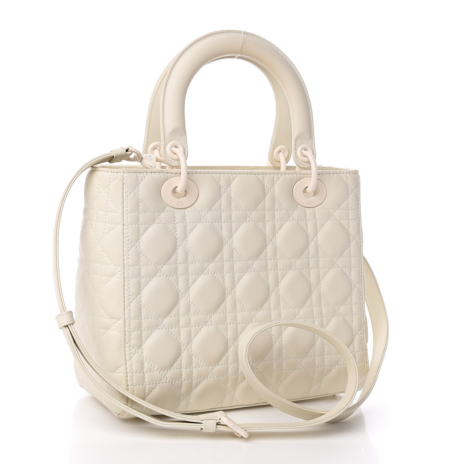Christian Dior Ultra Matte Calfskin Cannage Medium Lady Dior Latte 3 of 16