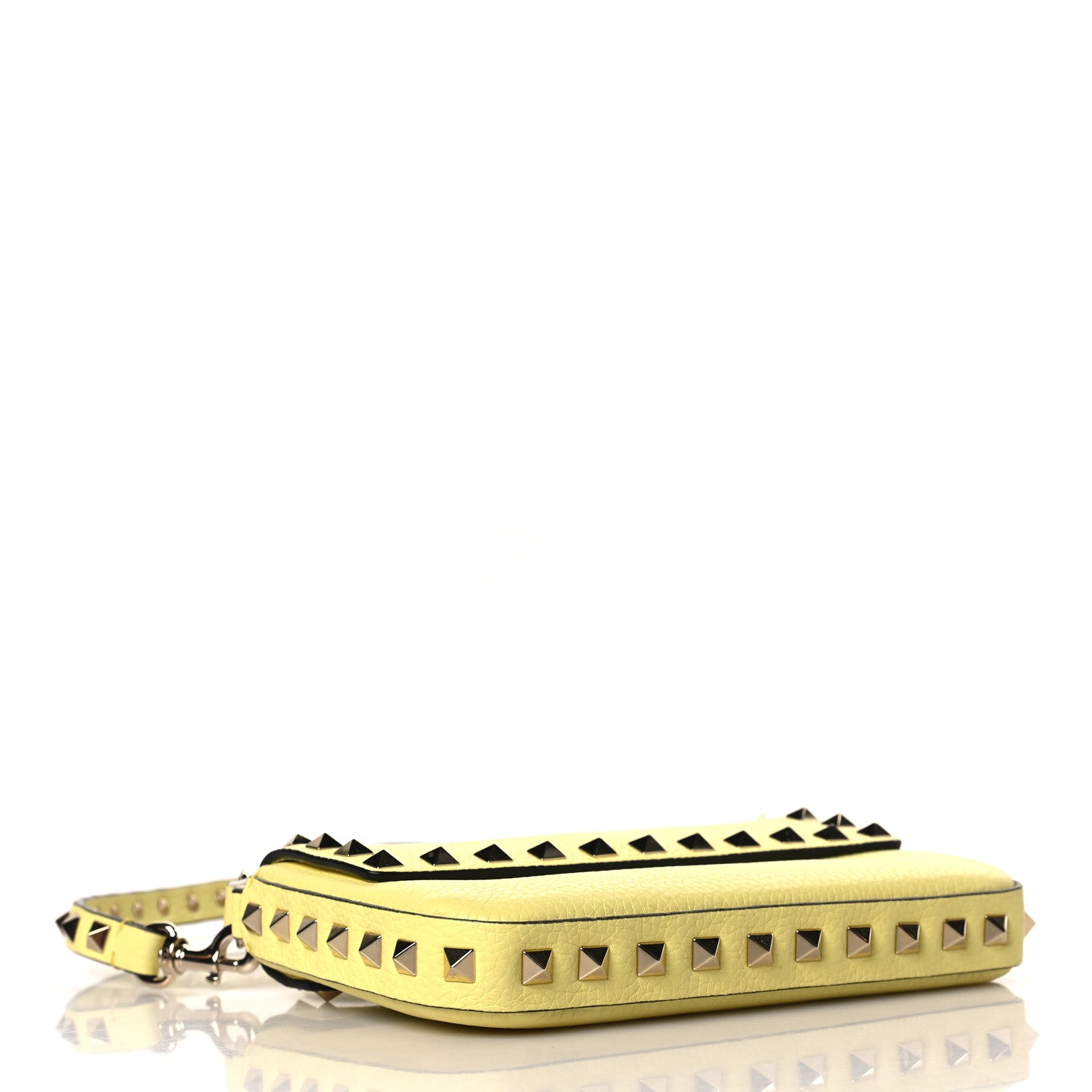 Valentino Garavani Grainy Calfskin Rockstud Crossbody Pouch Lime Sorbet 3 of 8