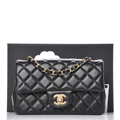 Chanel Lambskin Quilted Mini Rectangular Flap Black 13 of 13