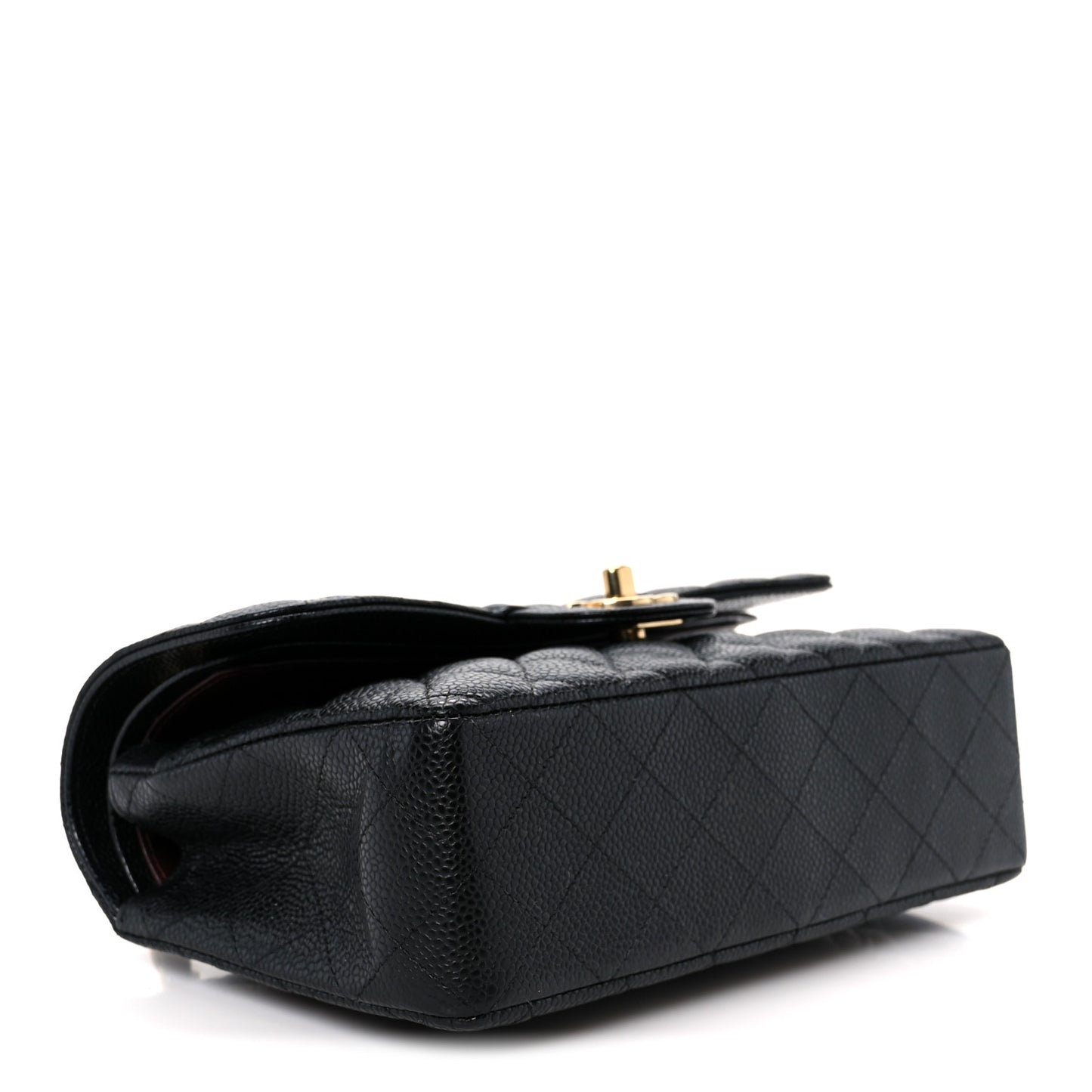 Caviar Quilted Small Double Flap Black