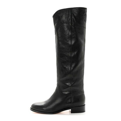 Chanel Calfskin Ascot Riding Boots 39.5 Black 1 of 9
