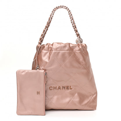 Chanel Metallic Calfskin Quilted Chanel 22 Pink 1 of 11