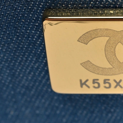Chanel Denim Quilted CC Pearl Crush Wallet on Chain WOC Blue 8 of 14
