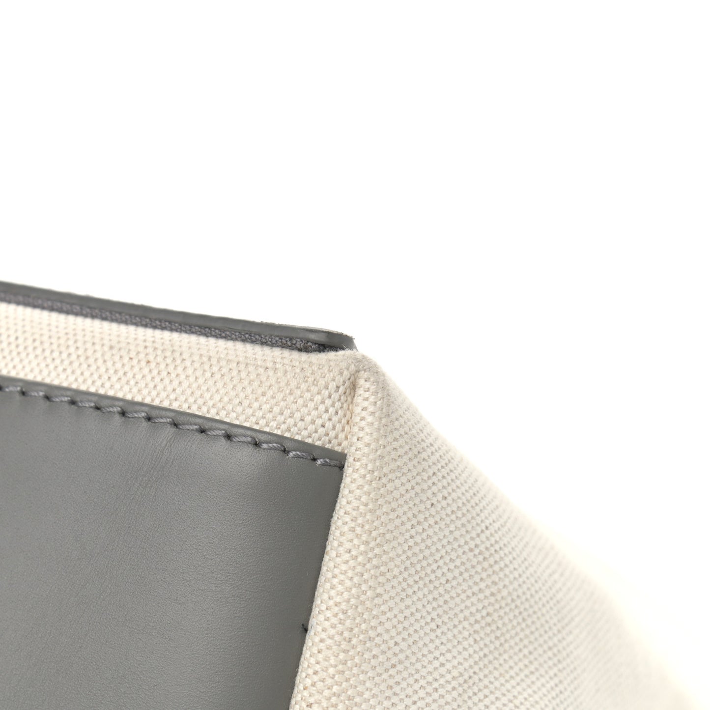 Cotton Canvas Calfskin M Navy Cabas Grey
