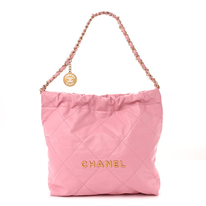 Chanel Shiny Calfskin Quilted Small Chanel 22 Light Pink 1 of 12