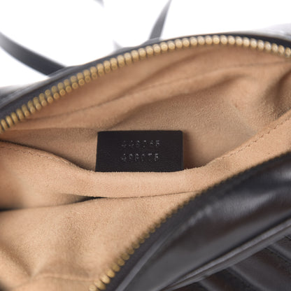 Gucci Calfskin Matelasse Mini GG Marmont Chain Shoulder Bag Black 9 of 11