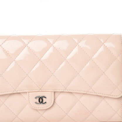 Chanel Patent Quilted Large Flap Wallet Pink 12 of 24