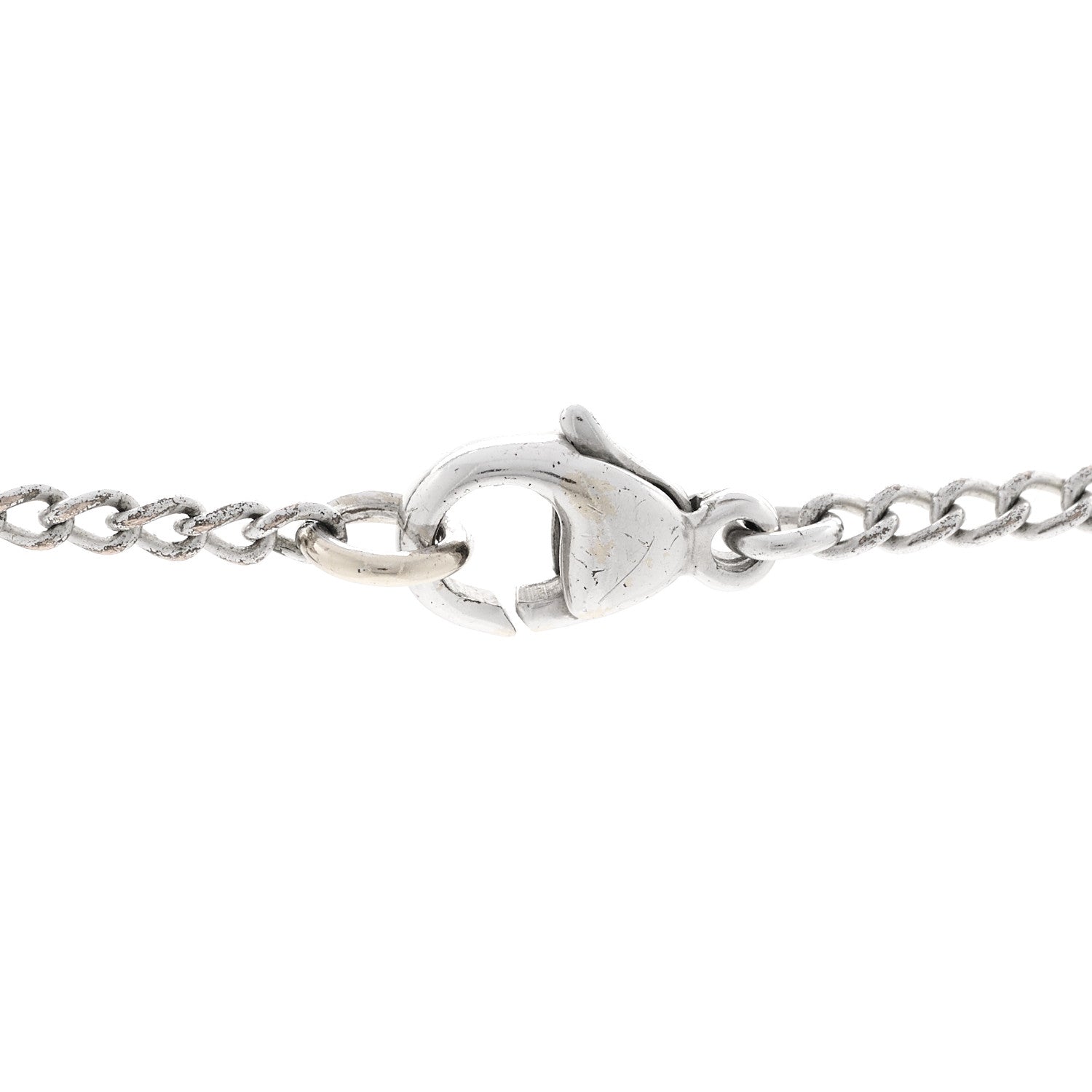 Chanel Heart Crystal CC Necklace Silver 5 of 5