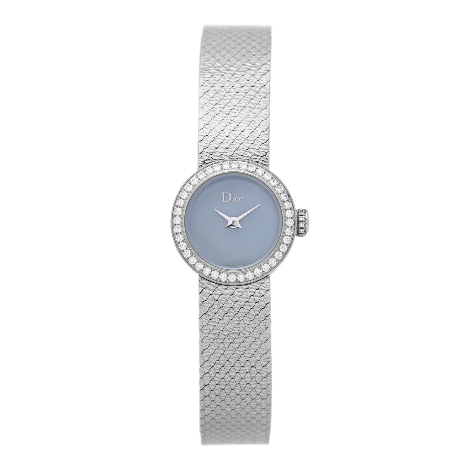 Christian Dior Stainless Steel Diamond Bezel Blue Mother of Pearl 19mm La D De Dior Quartz Watch 1 of 4