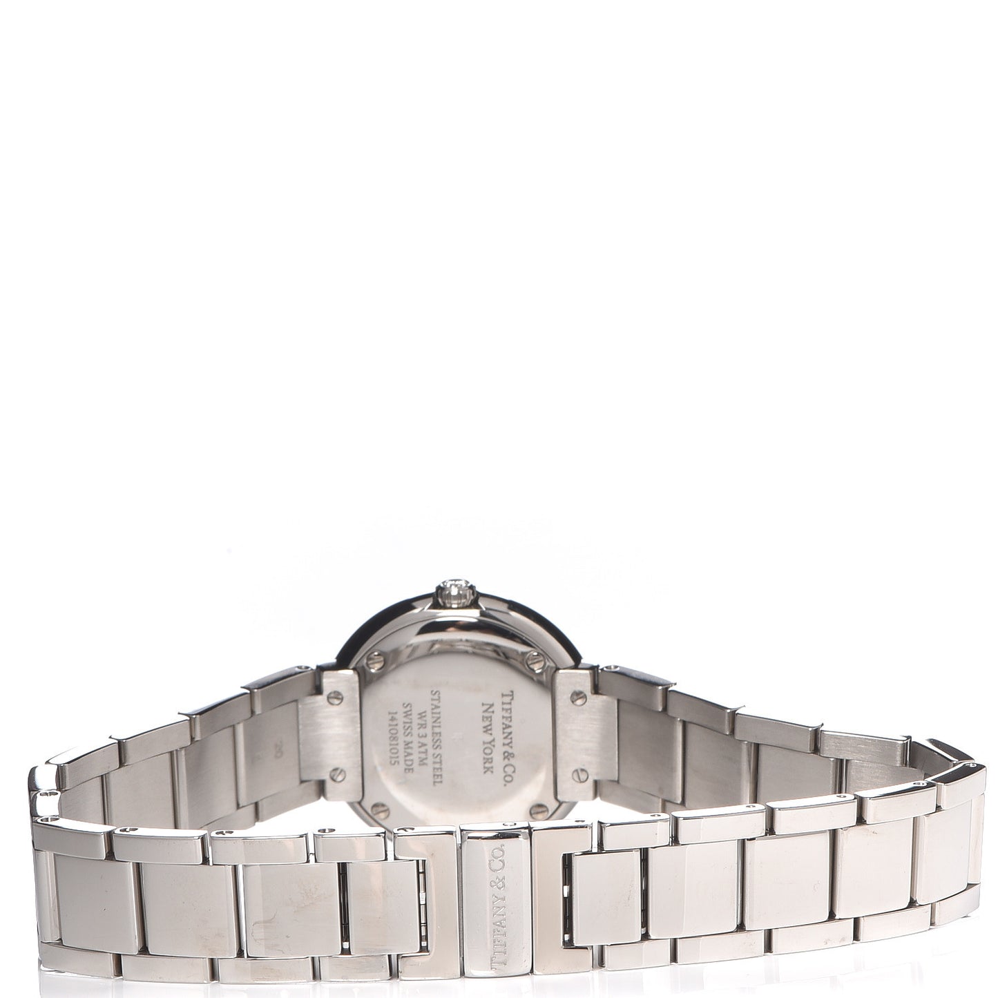 Stainless Steel Diamond Bezel 24mm Atlas 2-Hand Quartz Watch Ice Blue