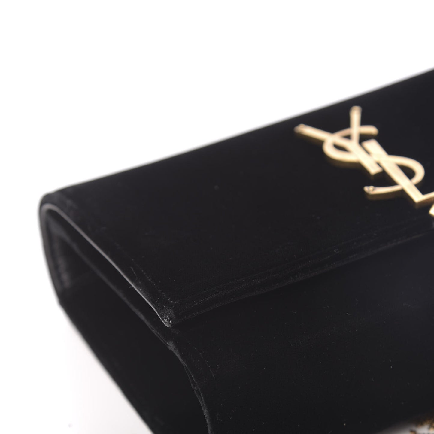 Velvet Small Monogram Kate Tassel Shoulder Bag Black