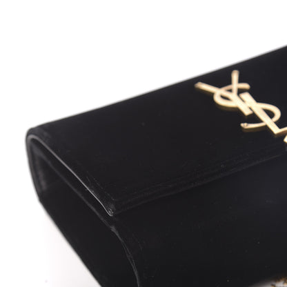 Saint Laurent Velvet Small Monogram Kate Tassel Shoulder Bag Black 12 of 14