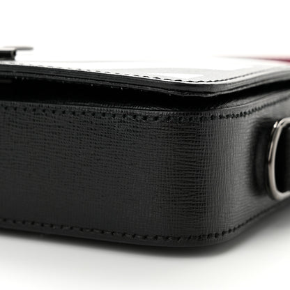 Off-White Saffiano Striped Mini Diag Binder Clip Bag Black White Indus 10 of 11