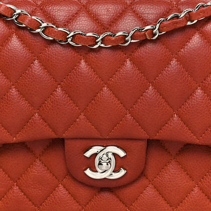 Chanel Caviar Quilted Medium Double Flap Red 8 of 10