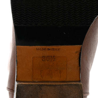 Chanel Calfskin Ascot Knee High CC Boots 36.5 Light Brown 8 of 15